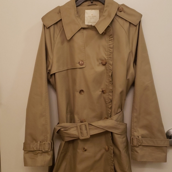 NWT Kate spade ruffle trim trench coat - Picture 5 of 16